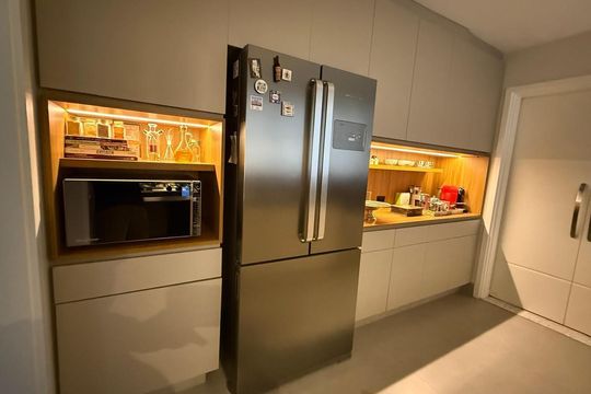 Cozinha de apartamento para alugar com 3 quartos, 218m² em Brooklin Novo, São Paulo