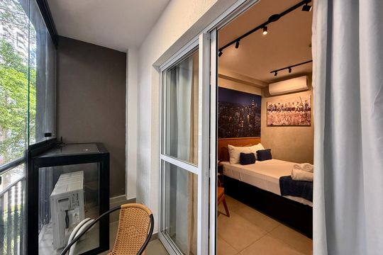 Sacada do Studio de kitnet/studio à venda com 0 quarto, 27m² em Campo Belo, São Paulo