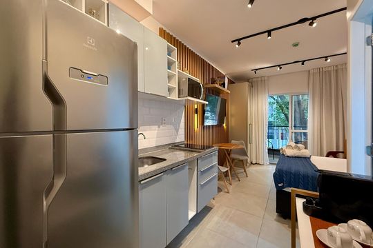 Cozinha de kitnet/studio à venda com 0 quarto, 27m² em Campo Belo, São Paulo