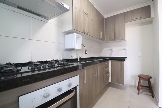 Cozinha de apartamento à venda com 2 quartos, 62m² em Parque Sao Vicente, Santo André