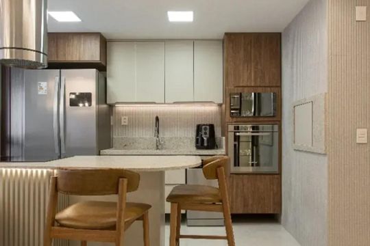 Cozinha de apartamento à venda com 2 quartos, 74m² em São Sebastião, Porto Alegre