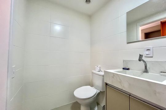 Banheiro de kitnet/studio à venda com 1 quarto, 31m² em Vila Mascote, São Paulo