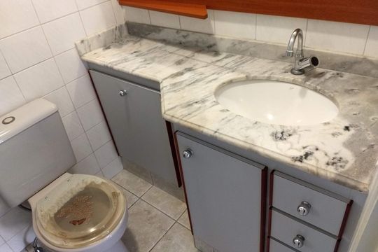 Banheiro de apartamento à venda com 3 quartos, 63m² em Jardim dos Oliveiras, Campinas