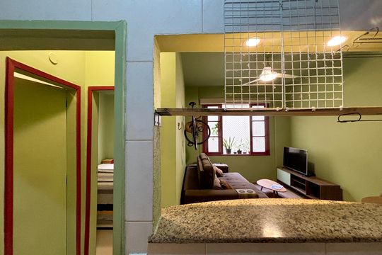 Cozinha de apartamento para alugar com 1 quarto, 40m² em Copacabana, Rio de Janeiro