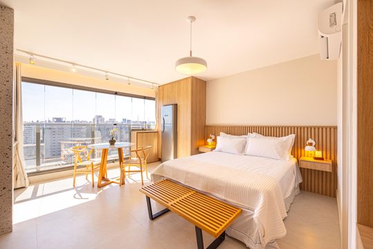 Quarto de apartamento à venda com 1 quarto, 28m² em Itaim Bibi, São Paulo