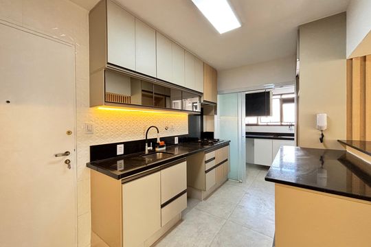 Cozinha de apartamento à venda com 3 quartos, 97m² em Indianópolis, São Paulo