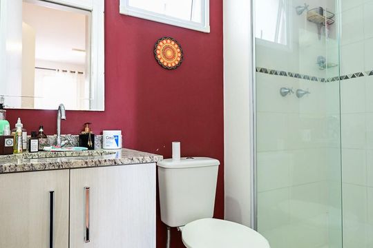 Banheiro Suíte  de apartamento à venda com 2 quartos, 56m² em Parque Reboucas, São Paulo