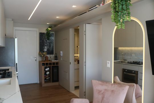Sala e Cozinha Integrada de apartamento à venda com 1 quarto, 29m² em Parque Industrial Tomas Edson, São Paulo