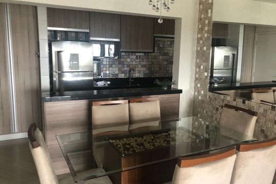 Sala/cozinha de apartamento à venda com 3 quartos, 76m² em Campestre, Santo André