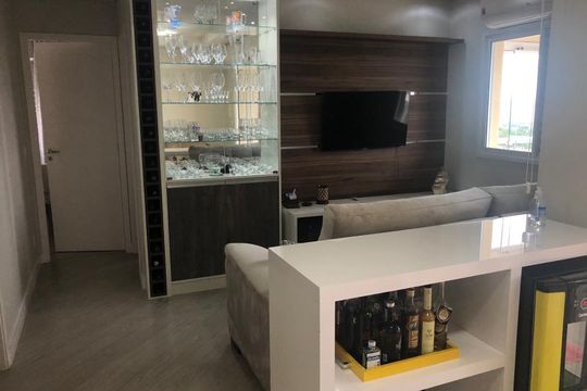 Sala de apartamento à venda com 3 quartos, 76m² em Campestre, Santo André