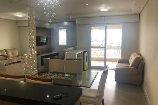 Sala de apartamento à venda com 3 quartos, 76m² em Campestre, Santo André