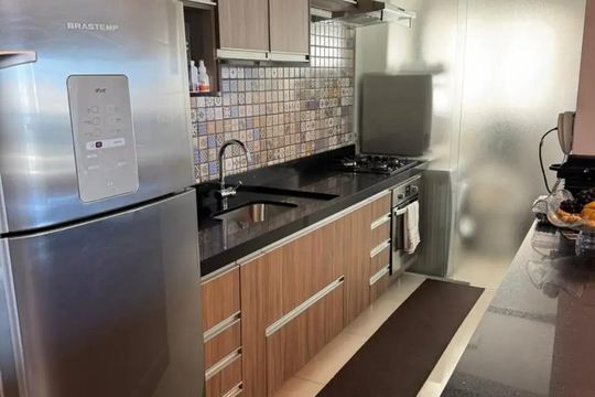 Cozinha de apartamento à venda com 2 quartos, 76m² em Campestre, Santo André