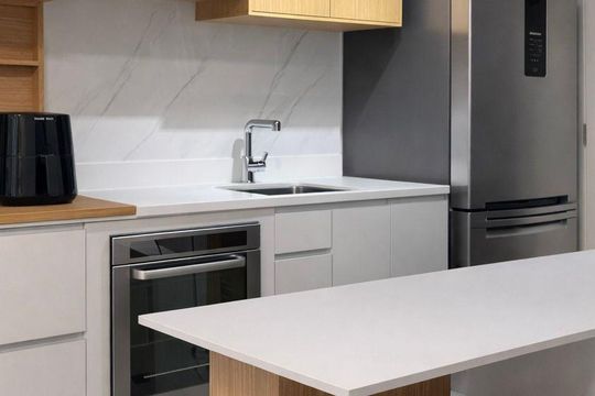 Cozinha de apartamento à venda com 1 quarto, 27m² em Vila Olímpia, São Paulo
