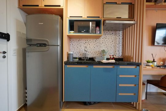 Cozinha de kitnet/studio à venda com 1 quarto, 23m² em Vila Mariana, São Paulo