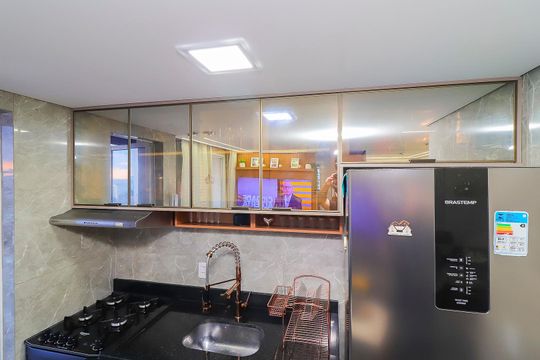 Cozinha de apartamento para alugar com 2 quartos, 38m² em Vila Progresso (zona Leste), São Paulo