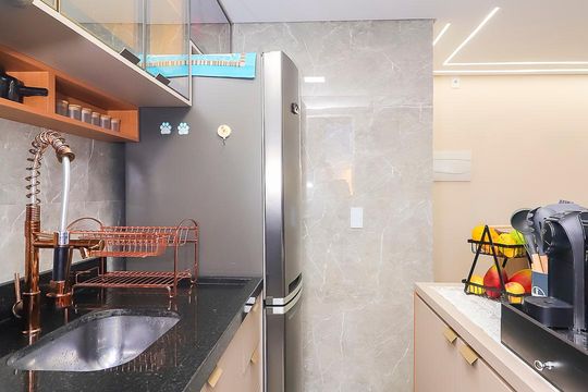 Cozinha de apartamento para alugar com 2 quartos, 38m² em Vila Progresso (zona Leste), São Paulo