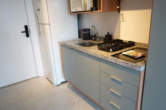 Cozinha de kitnet/studio para alugar com 1 quarto, 25m² em Belenzinho, São Paulo