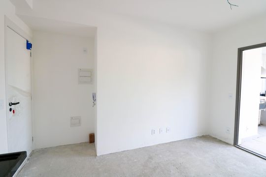 Sala / Cozinha de apartamento à venda com 2 quartos, 50m² em Santo Amaro, São Paulo