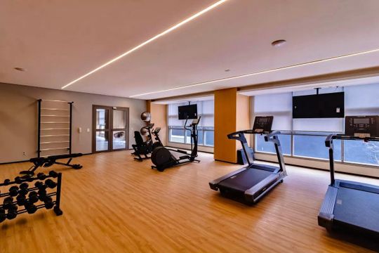 Área comum - Academia de apartamento para alugar com 1 quarto, 28m² em Jardim Prudência, São Paulo