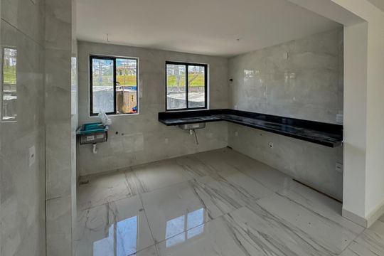 Cozinha de apartamento à venda com 3 quartos, 73m² em Santa Cruz, Belo Horizonte