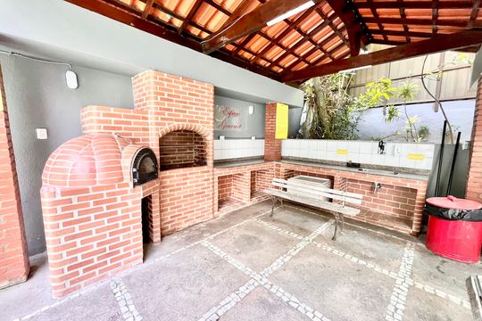 Área comum - Churrasqueira de apartamento à venda com 3 quartos, 100m² em Leblon, Rio de Janeiro