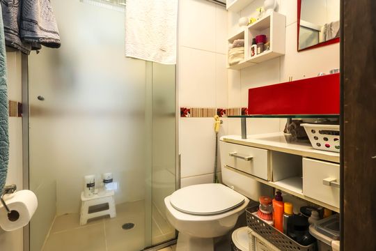 Banheiro de apartamento para alugar com 3 quartos, 55m² em Jardim Santa Emilia, São Paulo