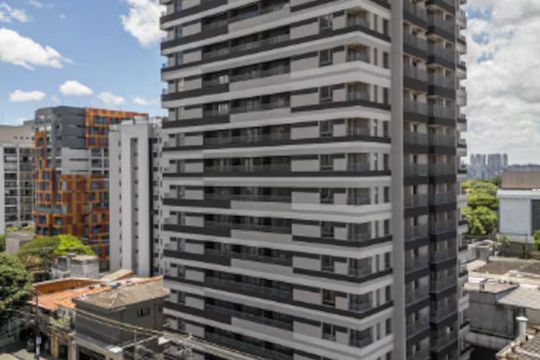 Fachada de apartamento para alugar com 1 quarto, 25m² em Indianópolis, São Paulo