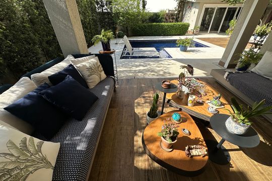 Varanda da Sala de casa de condomínio para alugar com 4 quartos, 472m² em Cidade Tamboré, Santana de Parnaíba
