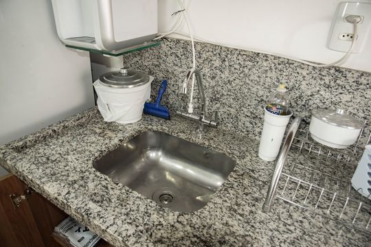 Cozinha de apartamento para alugar com 1 quarto, 34m² em Vila Clementino, São Paulo
