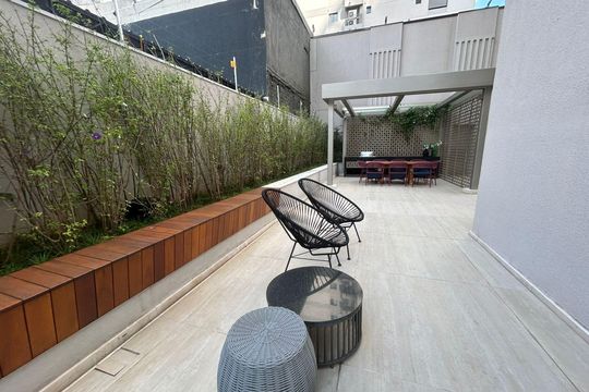 Área externa de kitnet/studio para alugar com 1 quarto, 24m² em Brooklin, São Paulo