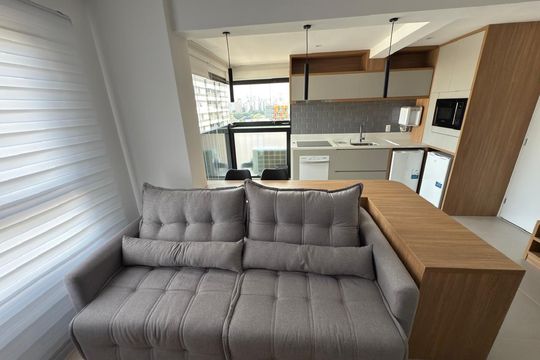 Sala de apartamento à venda com 1 quarto, 35m² em Indianópolis, São Paulo