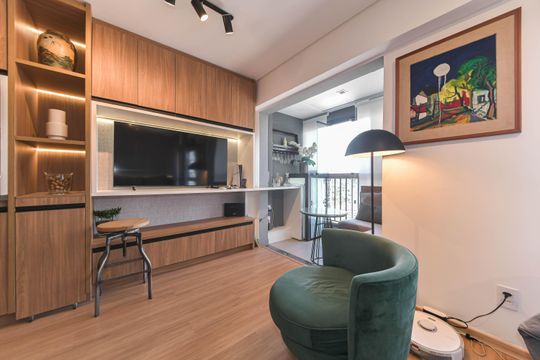 Sala de kitnet/studio à venda com 1 quarto, 28m² em Brooklin, São Paulo