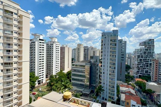 Vista da Varanda de kitnet/studio à venda com 1 quarto, 27m² em Pinheiros, São Paulo