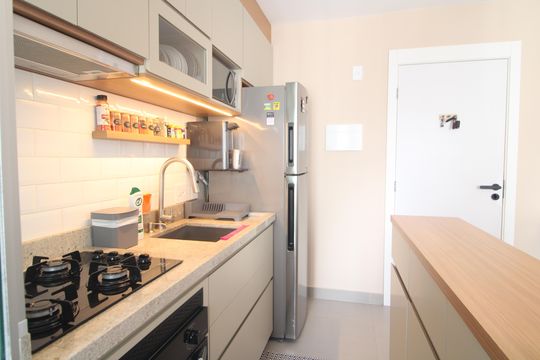 Cozinha de apartamento à venda com 2 quartos, 36m² em Usina Piratininga, São Paulo