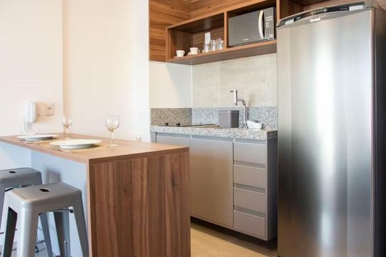 Cozinha de apartamento para alugar com 1 quarto, 47m² em Vila Nova Conceição, São Paulo