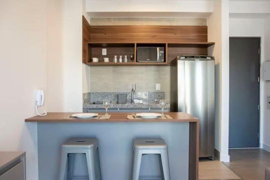 Cozinha de apartamento para alugar com 1 quarto, 47m² em Vila Nova Conceição, São Paulo