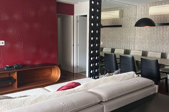 Sala de apartamento à venda com 3 quartos, 130m² em Cidade Monções, São Paulo