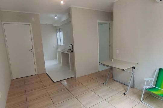 Sala / Cozinha  de apartamento à venda com 2 quartos, 45m² em Estância Velha, Canoas