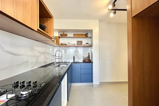 Cozinha de apartamento à venda com 2 quartos, 59m² em Vila Paulista, São Paulo