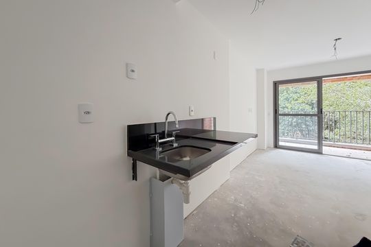 Cozinha de kitnet/studio à venda com 1 quarto, 23m² em Chácara Klabin, São Paulo