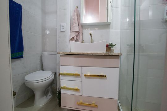 Banheiro da Suíte de apartamento à venda com 2 quartos, 58m² em Tanque, Rio de Janeiro
