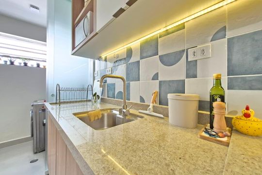 Cozinha de apartamento à venda com 1 quarto, 55m² em Aclimação, São Paulo