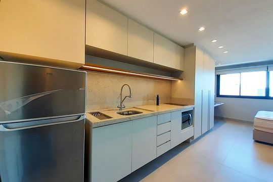 Cozinha de apartamento à venda com 1 quarto, 29m² em Cidade Baixa, Porto Alegre