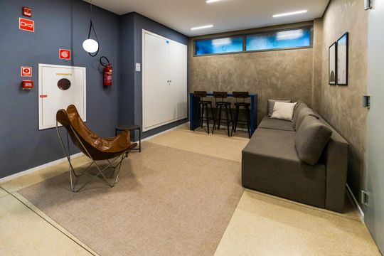 Hall social de kitnet/studio para alugar com 1 quarto, 27m² em Sumarezinho, São Paulo