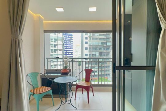 Varanda de kitnet/studio à venda com 1 quarto, 26m² em Pompeia, São Paulo