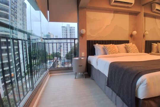 Sala/Quarto de kitnet/studio à venda com 1 quarto, 25m² em Indianópolis, São Paulo