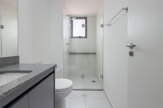 Banheiro da Suíte de apartamento para alugar com 2 quartos, 56m² em Vila Dom Pedro I, São Paulo