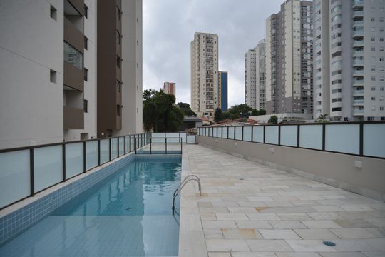 Área comum - Piscina de apartamento para alugar com 1 quarto, 47m² em Parque das Nações, Santo André