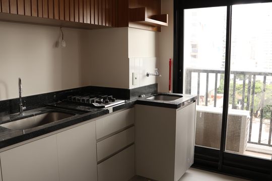 Cozinha de apartamento para alugar com 1 quarto, 50m² em Setor Marista, Goiânia