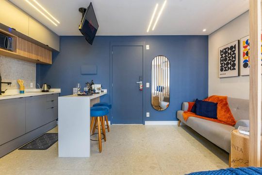 Sala de kitnet/studio para alugar com 1 quarto, 26m² em Jardim Panorama, São Paulo